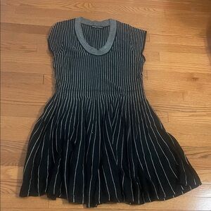 Striped Black and White Mini Dress